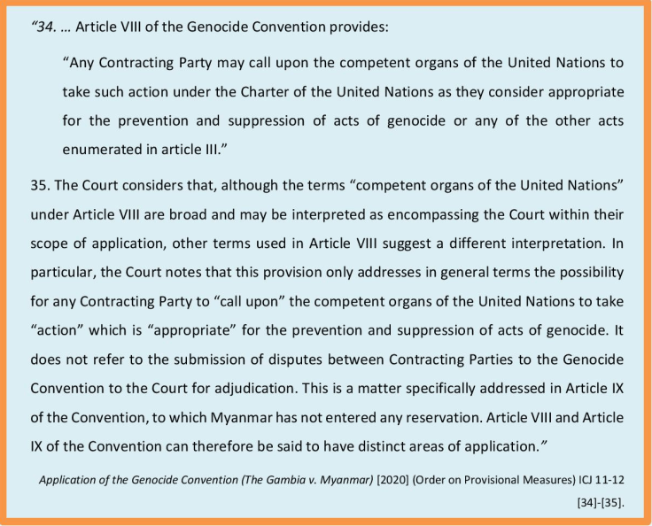 Reservation to Art VIII Genocide Conv