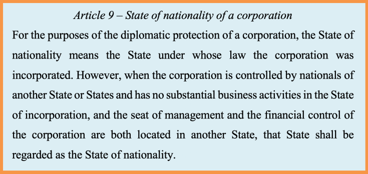 Art 9 ILC 2006 Diplo Protection