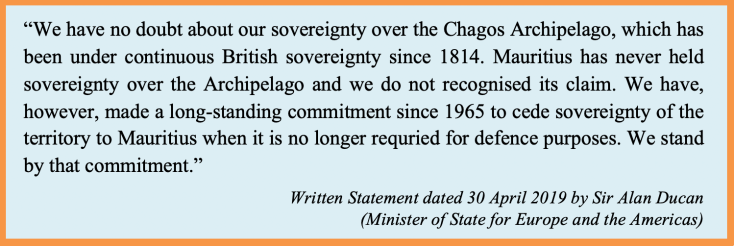 UK 2019 on Chagos